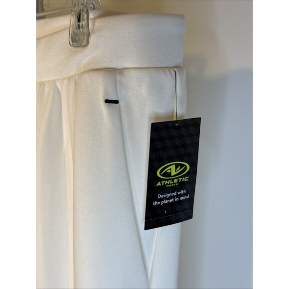 NEW 2-Men's Athletic Works Jogger Sweatpants XXL White  Blue Trim 2 Pair - Picture 6 of 13